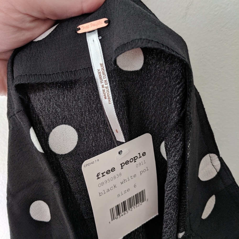 NWT Free People Black Retro Love Midi Skirt - Picture 6 of 7